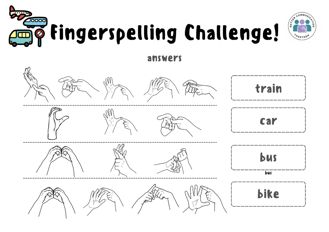 Fingerspelling Challenge ANSWERS