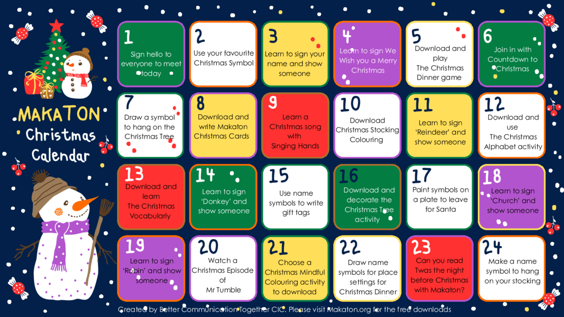 Makaton Christmas Advent Calendar 